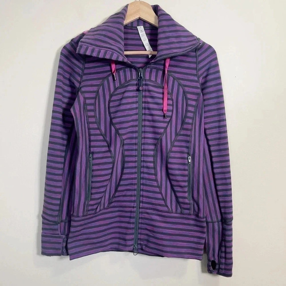 LULULEMON  | STRIDE JACKET IN PURPLE STRIPES - Picture 2 of 12
